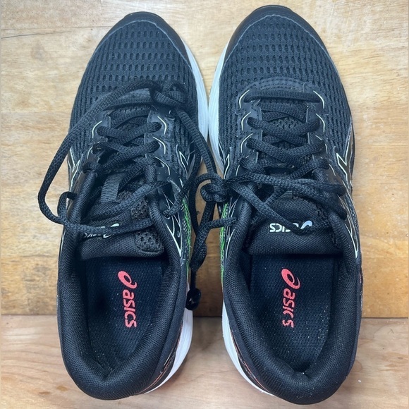 Asics Gel Cumulus 21 Womens Size 7 (5.5Y) Running Shoes Sneakers Black Green - Picture 6 of 8